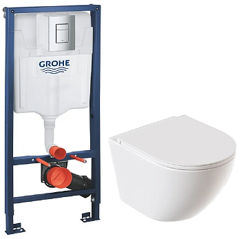 Комплект унитаз Eletto Milana EL00518 + инсталляция GROHE Rapid SL (38772001)