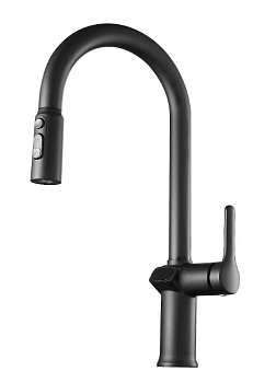 Смеситель для кухни ESKO K15B LED, вытяжной с дисплеем, черный