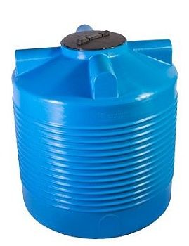 Бак пластиковый 1200л с крышкой, вертикальный, цилиндр