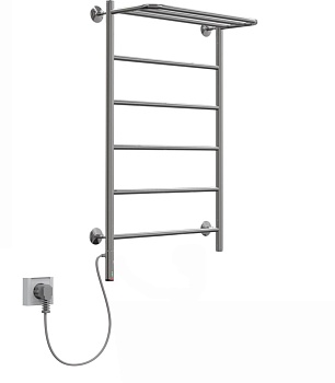 Полотенцесушитель электрический Лесенка с полкой 40х80, таймер слева (12220)