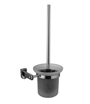 Ёршик для унитаза Lemark Omega LM3137C с держателем (стакан-стекло), хром