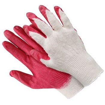 Перчатки х/б обрез красные