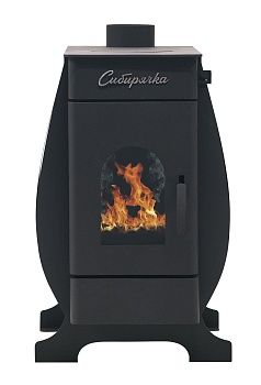 Печь воздухогрейная СИБИРЯЧКА 9 с кожухом из нержавеющей стали с дверцей со стеклом