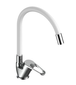 Смеситель для кухни VODA Elastic hose White, EH 519 white