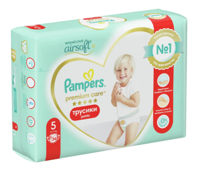 Подгузники-трусики Pampers Premium Care Pants, Junior (12-17 кг), 34 штуки***
