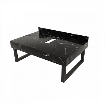 Столешница под раковину Teymi Helmi 70, керамогранитная, черный мрамор T150307