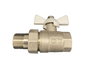 Кран шаровый американка 1.2 бабочка Lavita, белая ручка