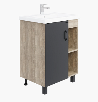 Тумба Onika ТИМБЕР 60.01 серый матовый-дуб сонома