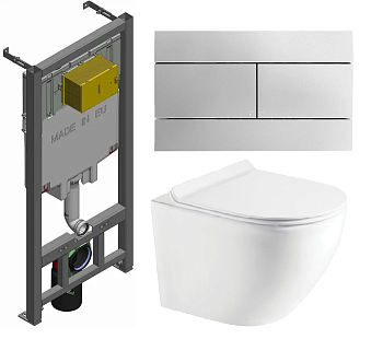 Комплект унитаз KOLLER RN-0490-RQ3  + инсталляция Jacob Delafon E33130RU-NF + кноп E4316-CP хром