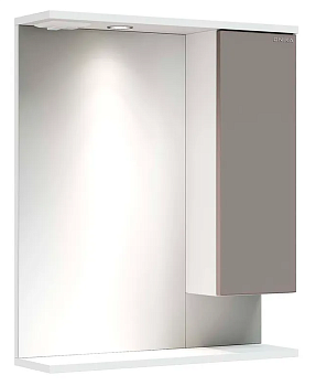 Шкаф-зеркало МАРВИ 60 мокко правый с подсветкой