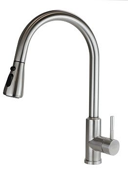 Смеситель для кухни ESKO TSS 519, вытяжной, тач-сенсор, нержавещая сталь