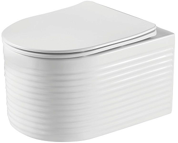 Унитаз подвесной ZILI DO ZS-098E-UQ3 ЭМБЛА б.ободка TORNADO, гор вып, дюропласт 495х365х360 мм