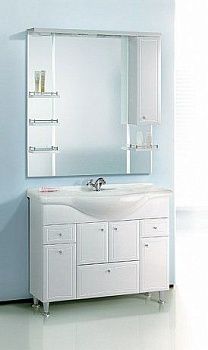 Панель с зеркалом, шкафчиком и подсветкой Aqwella 