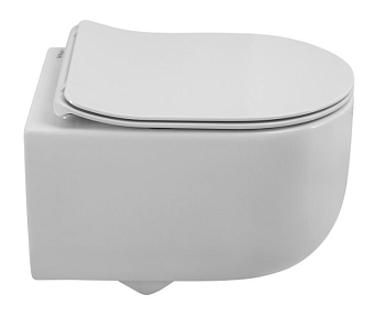 Унитаз подвесной BelBagno SOFT-TOR, безободк., смыв. TORNADO, сиденье дюропл. (BB084CH-TOR+BB2034SC)