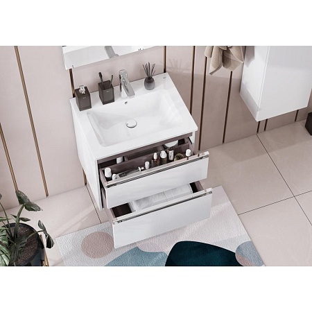 Тумба под раковину 60 см Roca Gap 857550806, 2 ящика, белый глянец