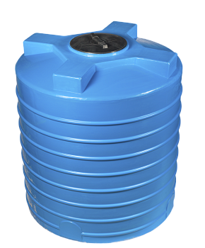 Бак пластиковый Ц5000 (d190х209) с крышкой, вертикальный, цилиндр, 5000 л.