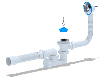 Сифон д.ванны АНИ 1-1х2 c гиб. труб. 40х50 E255