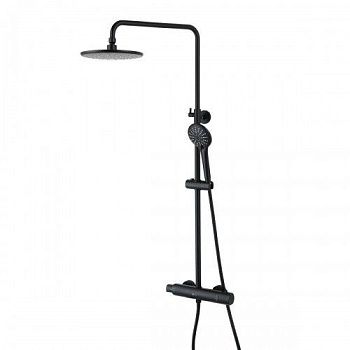 Душевой гарнитур с термостат. смес. Lemark Bronx LM3770BL, с верх. душ. лейкой "Тропический дождь"