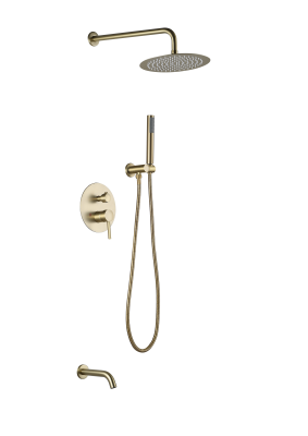Душевая система скрытого монтажа со смесителем Gold, арт. Set_7in1 Gold, ESKO