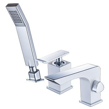 Смеситель д/ванны Lemark LM5845CW Контест, хром/белый