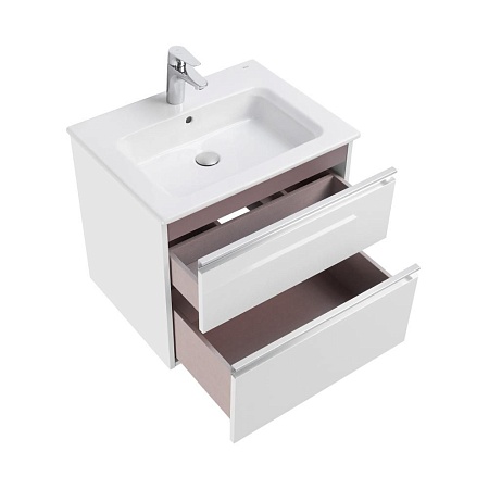 Тумба под раковину 60 см Roca Gap 857550806, 2 ящика, белый глянец