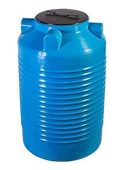 Бак пластиковый 500л с крышкой, вертикальный, цилиндр