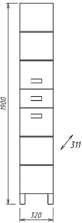Пенал напольный Onika Балтика с 1 ящиком, 32.11 У